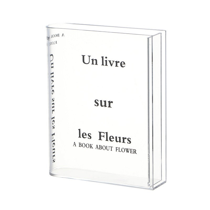 Acrylic Book Vase – Modern Decorative Flower Holder