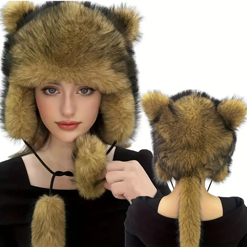 🔥 - Handmade Imitation Raccoon Fur Hat