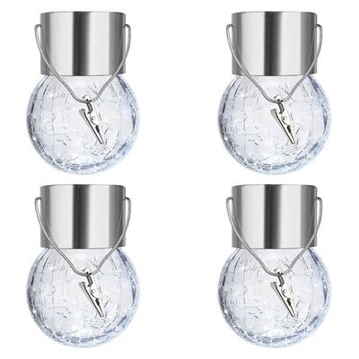 Multicolor Crackle Glass Hanging Solar Light