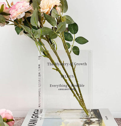 Acrylic Book Vase – Modern Decorative Flower Holder