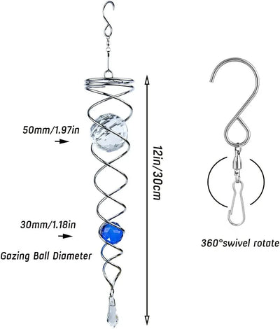 '- Gazing Ball Spiral Tail Wind Spinner Stabilizer
