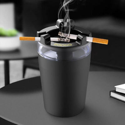 Smokeless Car Ashtray with One-Touch Water Extinguish