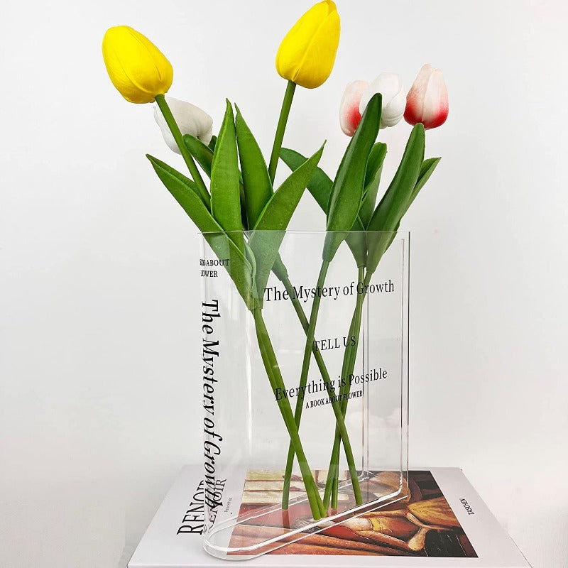 Acrylic Book Vase – Modern Decorative Flower Holder