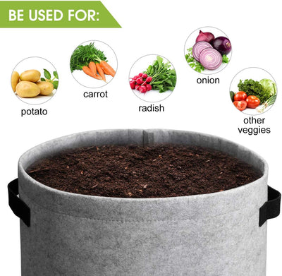 5/7/10/15 Gallon Potato Planting Growing Thickened Nonwoven Plant Fabric Pot Nursery Bags for Home Gardening