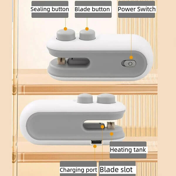 SealEase Mini 2-in-1 Sealer and Cutter with USB-C Charging