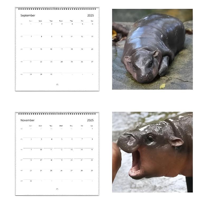 SnuggleMoo Adorable Moo Deng Baby Hippo 2025 Calendar
