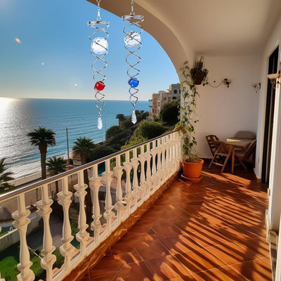 '- Gazing Ball Spiral Tail Wind Spinner Stabilizer