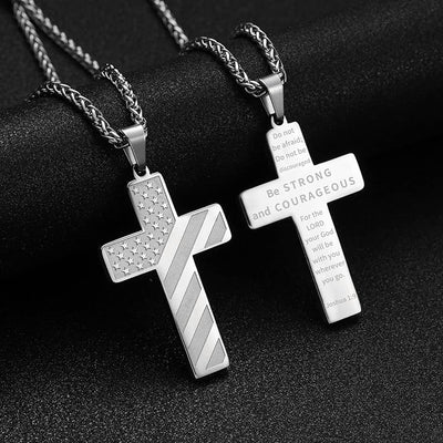 IronPride Cross American Flag Cross Necklace