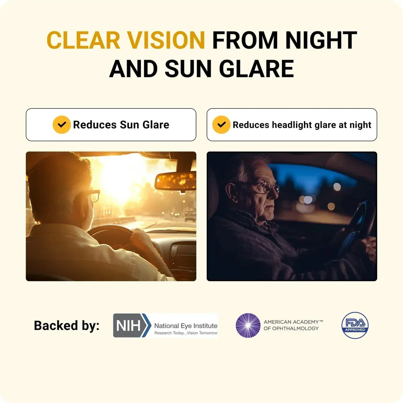 Headlight Glasses - Night Driving Glasses for Glare-Free Vision