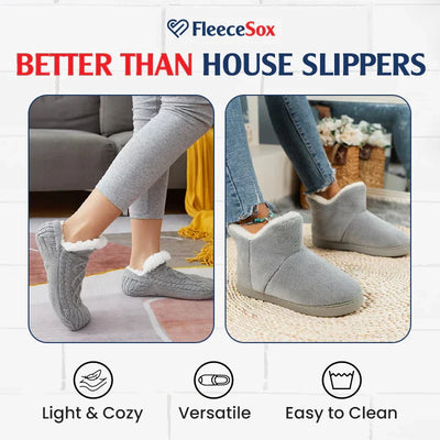 Fleece-Lined Non-Slip Thermal Slippers Socks