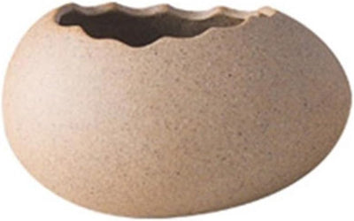 Eggshell Ceramic Bowl with Rattan Nest