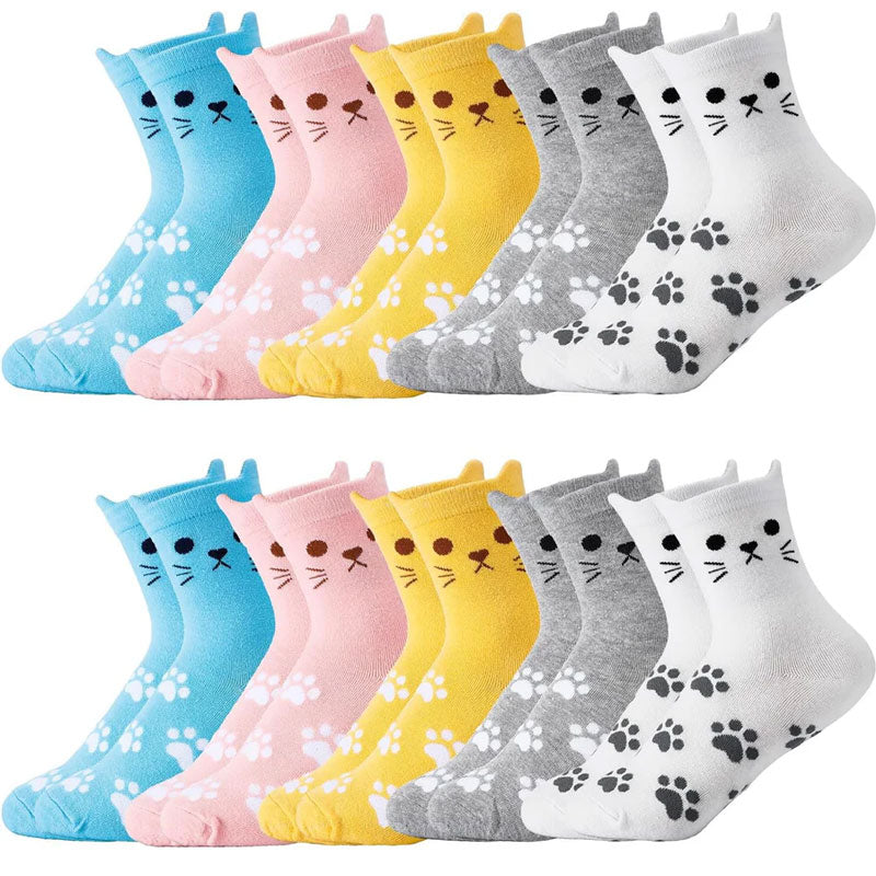 10-Pair Colorful Smiley Face Ankle Socks