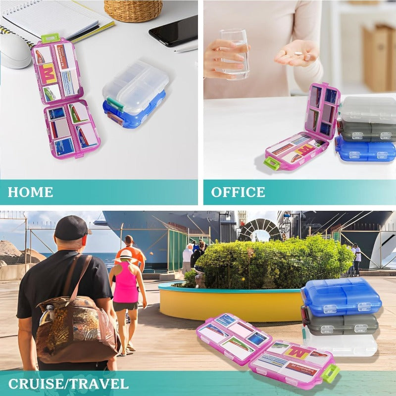 Portable Multi-Compartment Sealed Pill Case