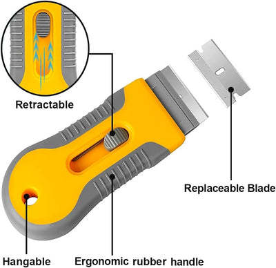 Hob Scraper - Premium Razor Blade Scraper Cleaner with 20pcs Replacement Blades