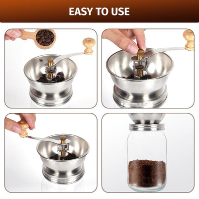 Manual Coffee Grinder Lid for Mason Jars – Adjustable & Portable