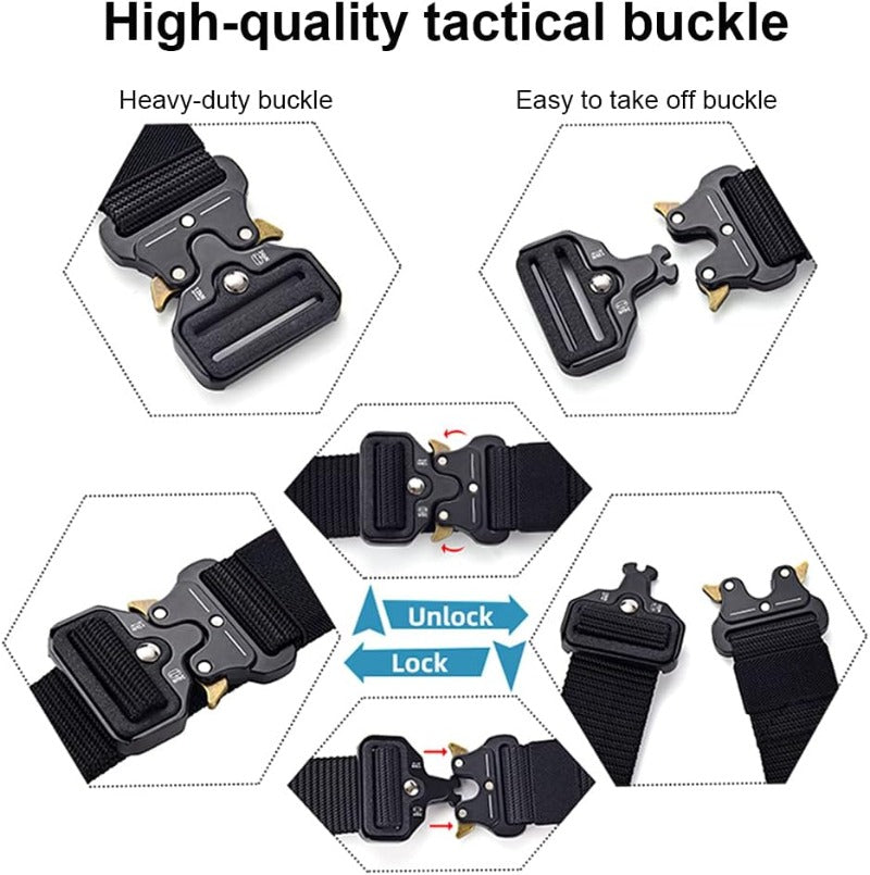 Tactical Nylon Belt with Quick-Release Aluminum Buckle