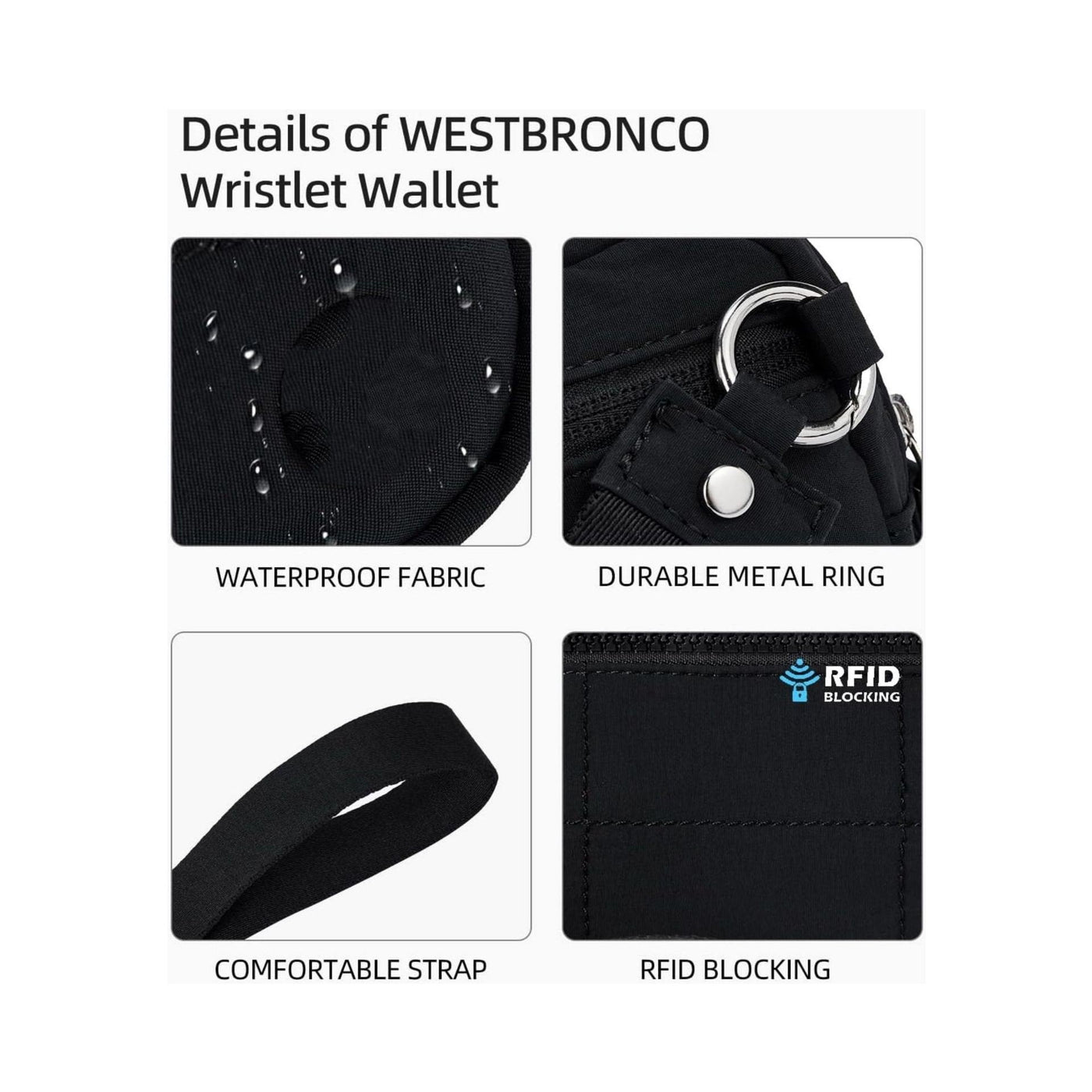 Stylish Nylon Wristlet Wallet with Multiple Compartments