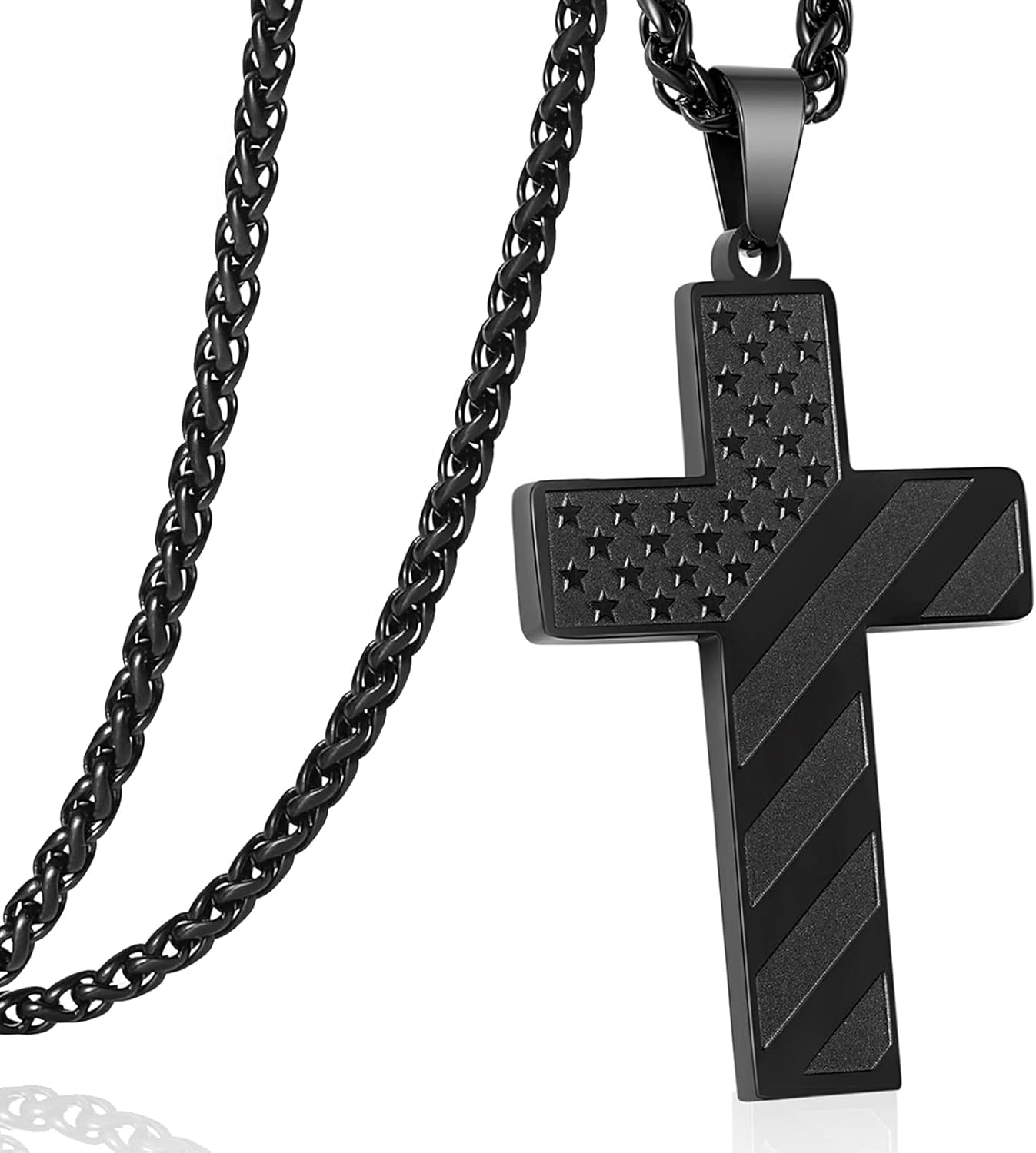 IronPride Cross American Flag Cross Necklace