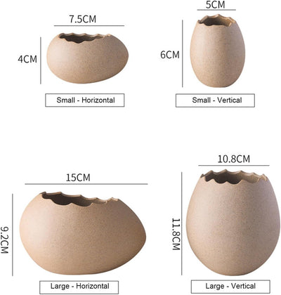 Eggshell Ceramic Bowl with Rattan Nest