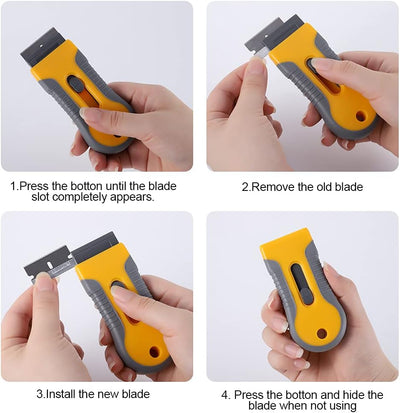 Hob Scraper - Premium Razor Blade Scraper Cleaner with 20pcs Replacement Blades