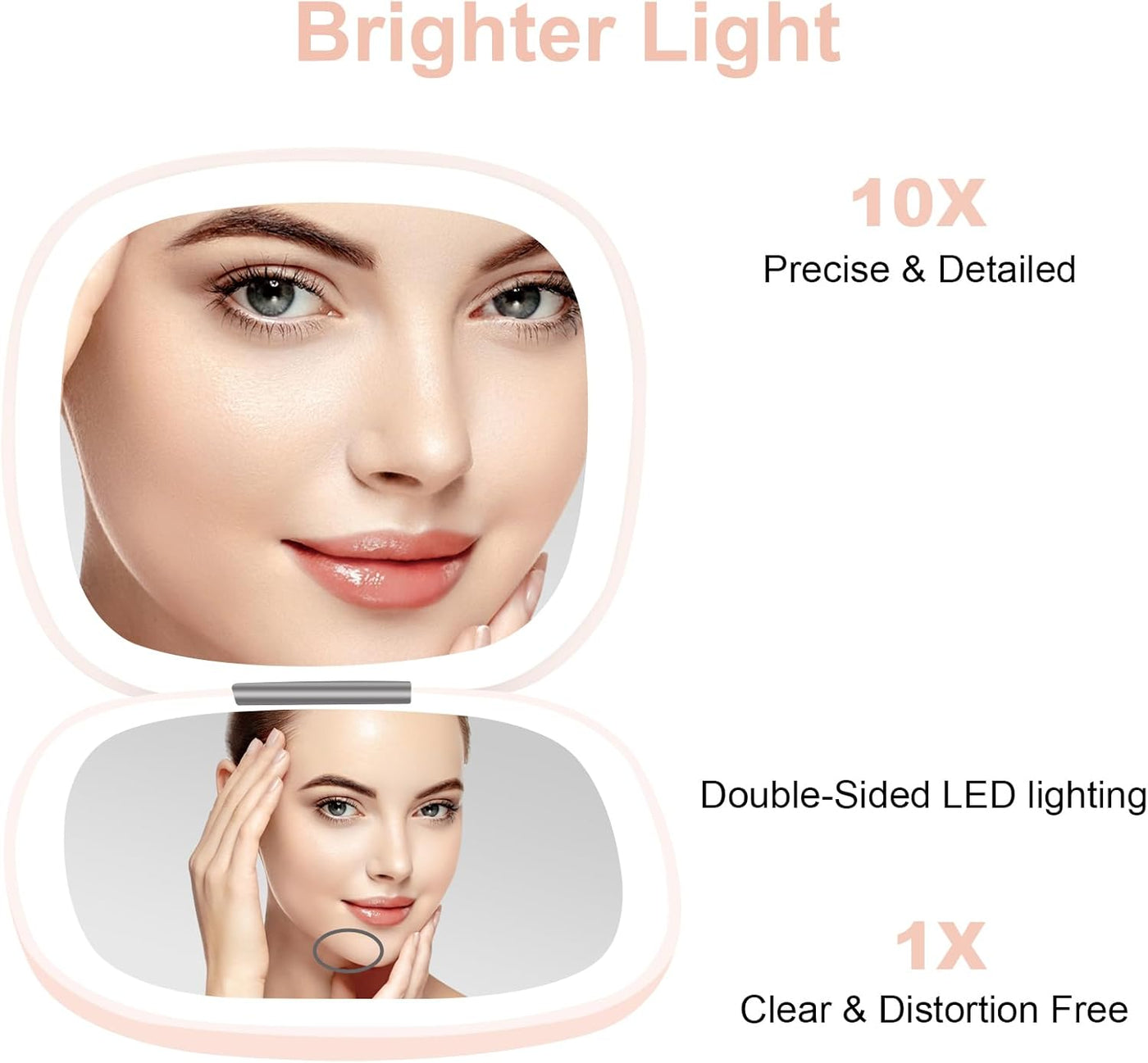 Portable LED Double-Sided Makeup Mirror