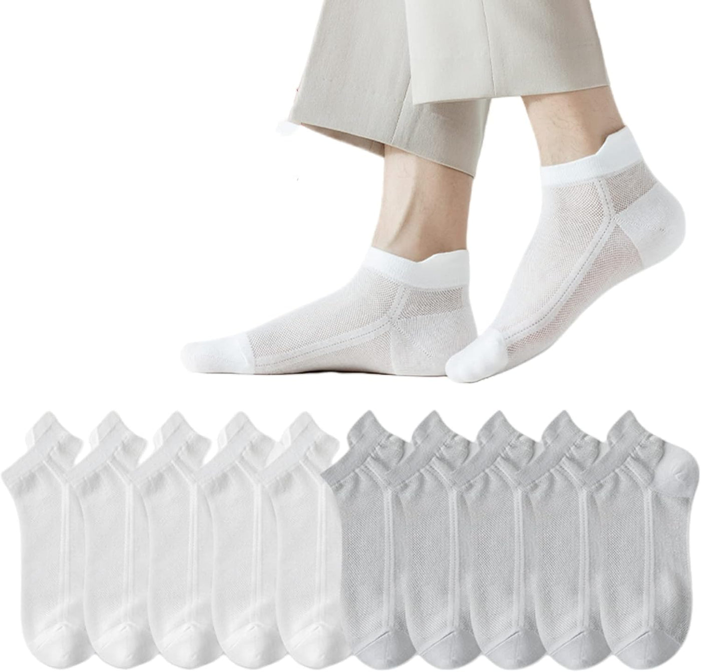 Ultra-Thin Breathable Cotton Mesh Ankle Socks