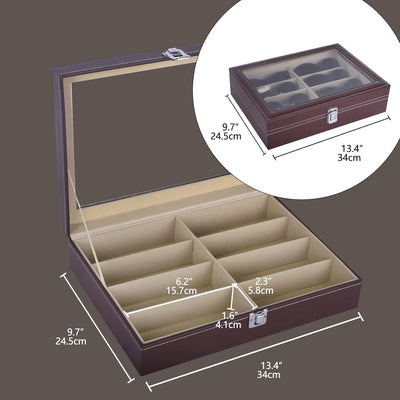 Leather 8 Piece Eyeglasses Storage