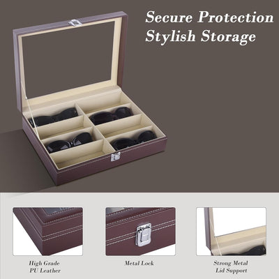 Leather 8 Piece Eyeglasses Storage