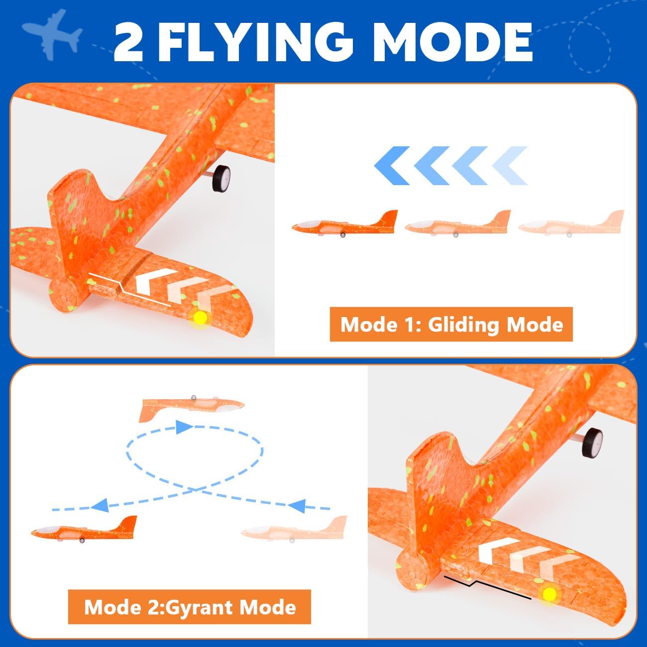 Airplane Launcher Toy with 3 Pack Foam Glider Planes