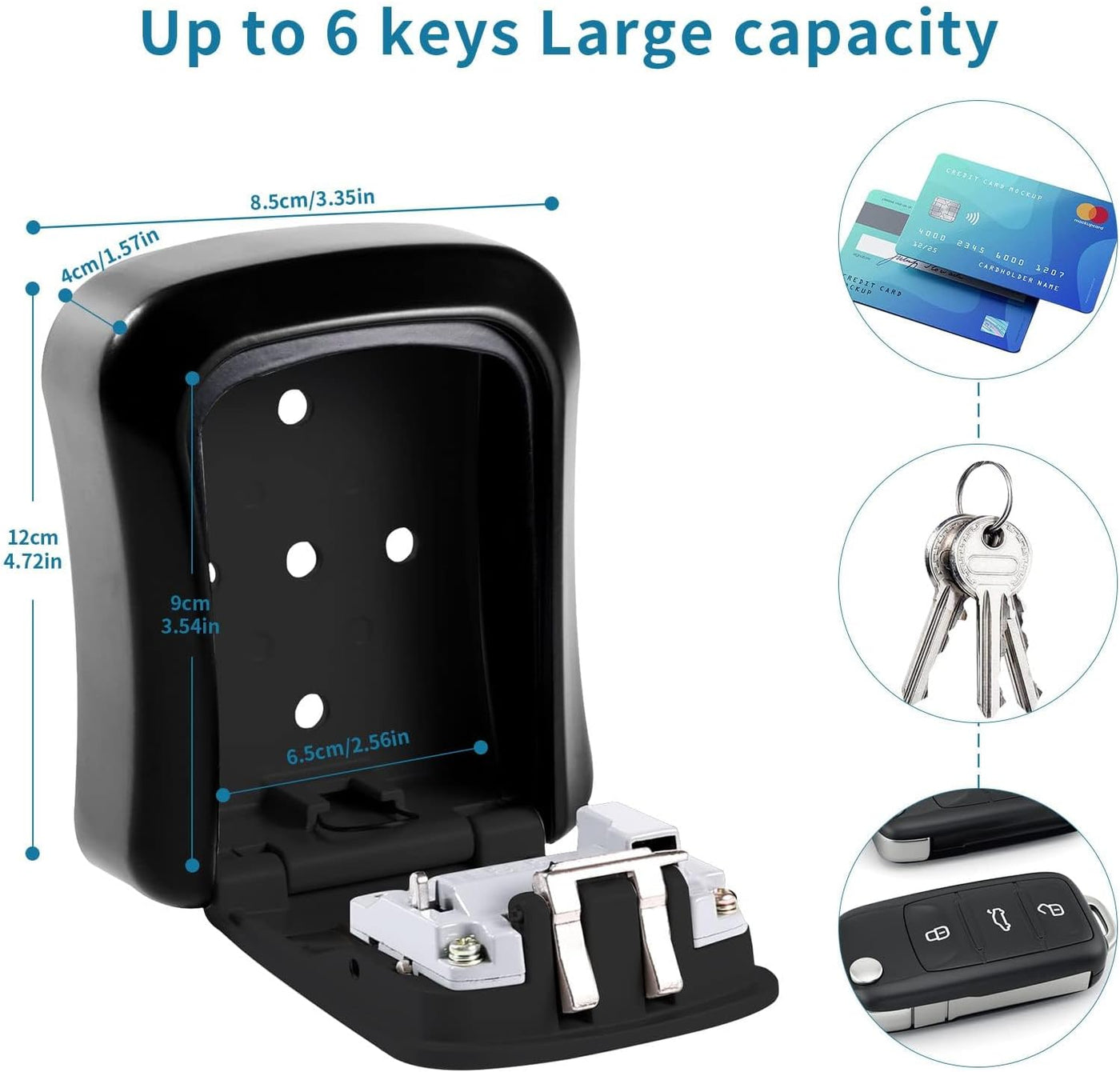 Key Safe Wall Mounted-Key Lock Box with 4 Digit Combination
