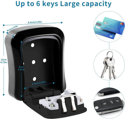 Key Safe Wall Mounted-Key Lock Box with 4 Digit Combination