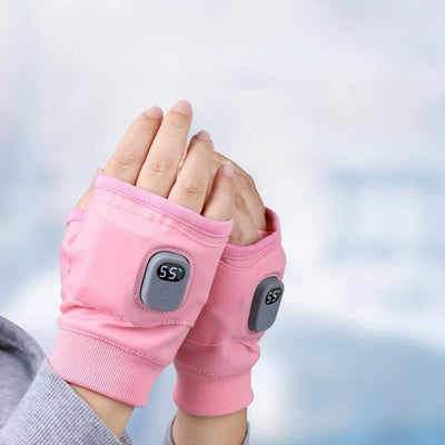 USB Adjustable heating gloves with digital display