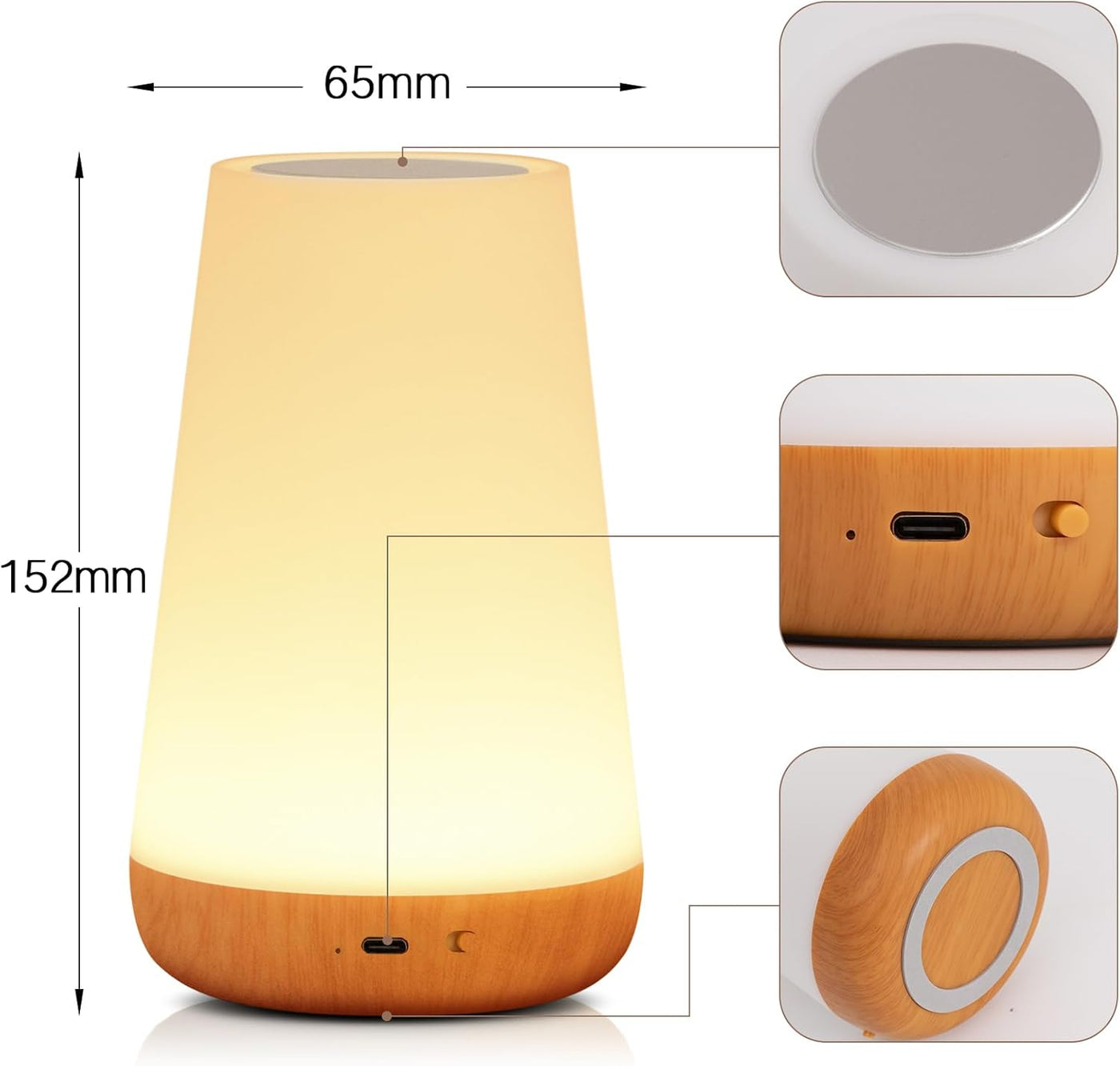 Night Light, LED Touch Bedside Table Lamp, 13 RGB Colours Changing