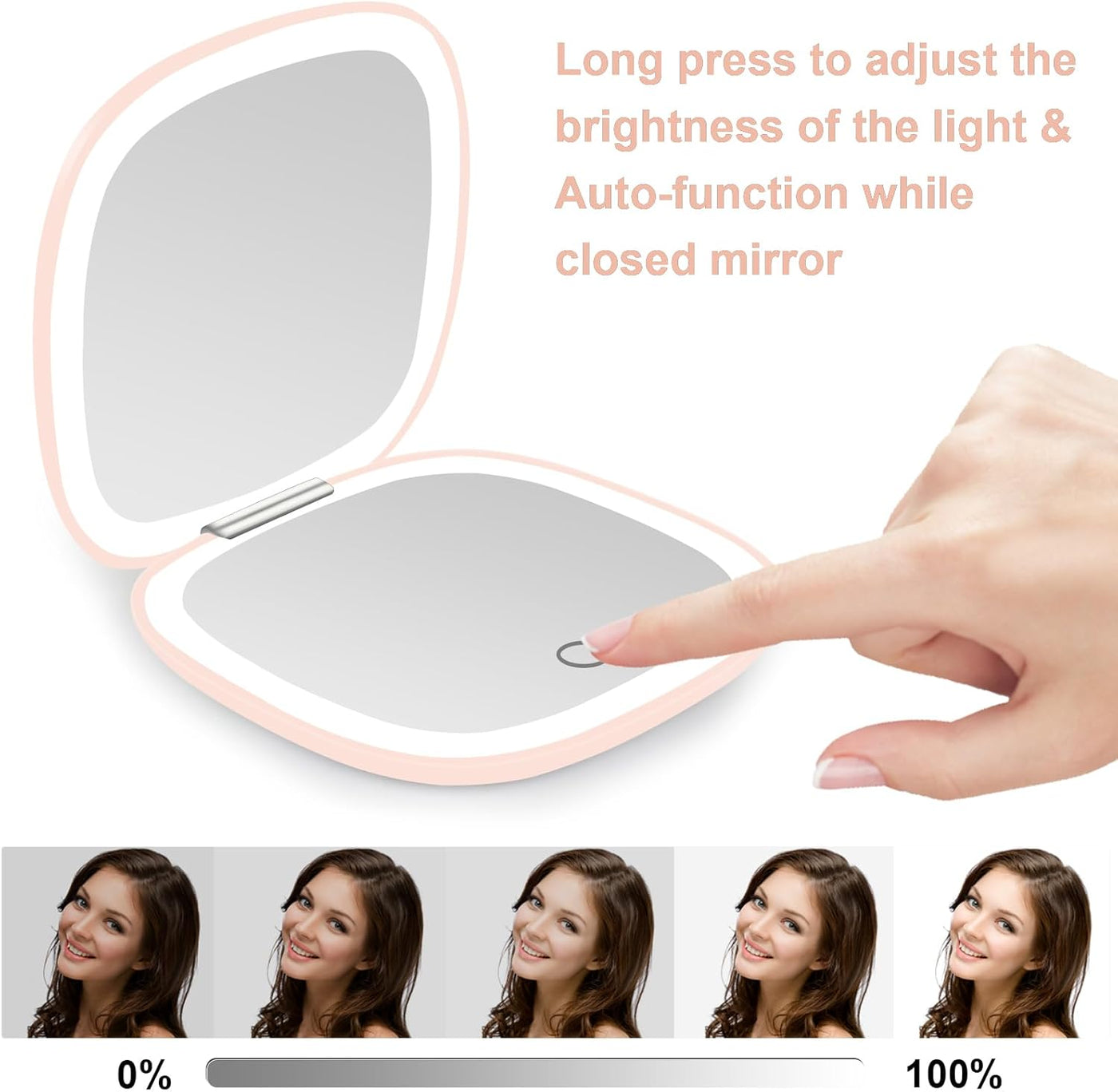 Portable LED Double-Sided Makeup Mirror