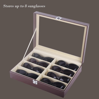 Leather 8 Piece Eyeglasses Storage