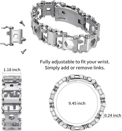 29-in-1 Stainless Steel Multitool Bracelet