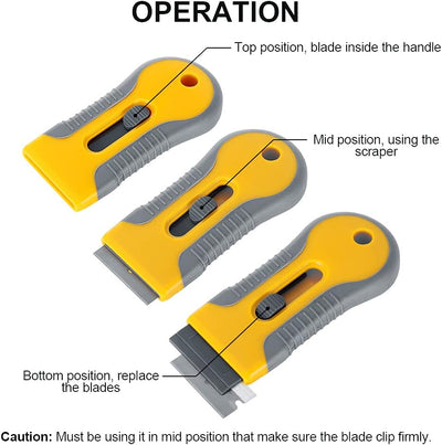 Hob Scraper - Premium Razor Blade Scraper Cleaner with 20pcs Replacement Blades