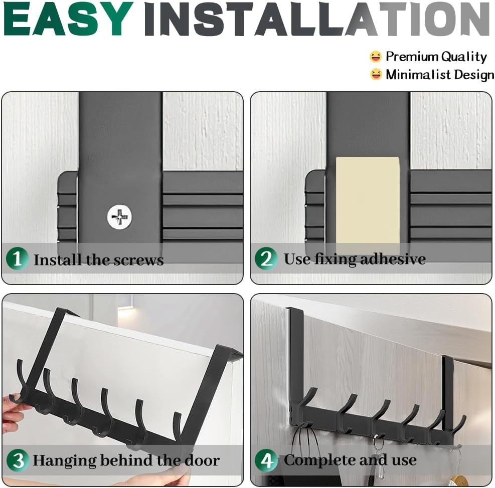 Over Door Hanger with 6 Hooks