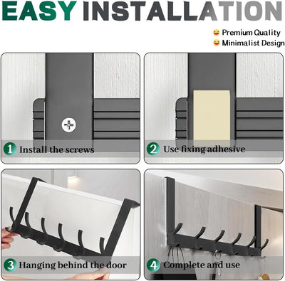 Over Door Hanger with 6 Hooks