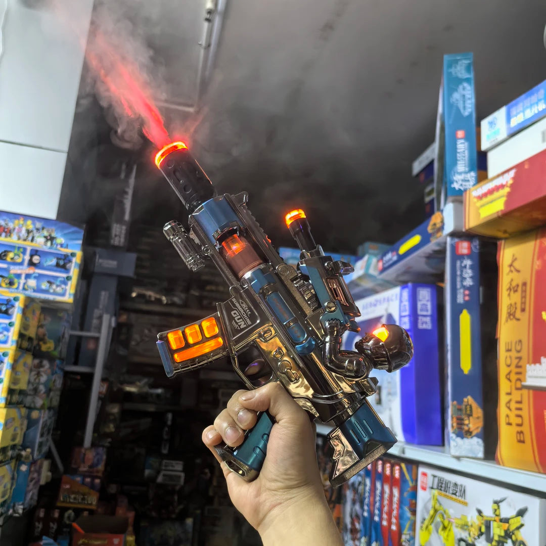 Electric Submachine Gun Toy with Smoke, Sound, and Vibration Effects