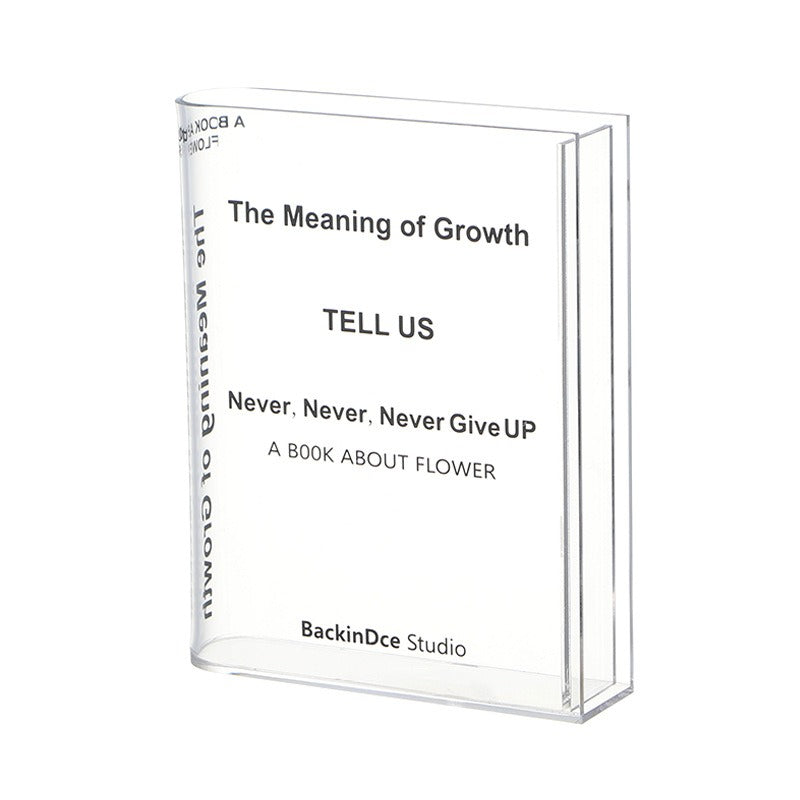 Acrylic Book Vase – Modern Decorative Flower Holder