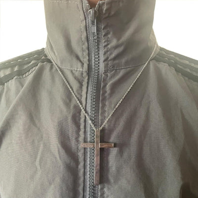 Retractable Toothpick Necklace with Stainless Steel Cross Pendant