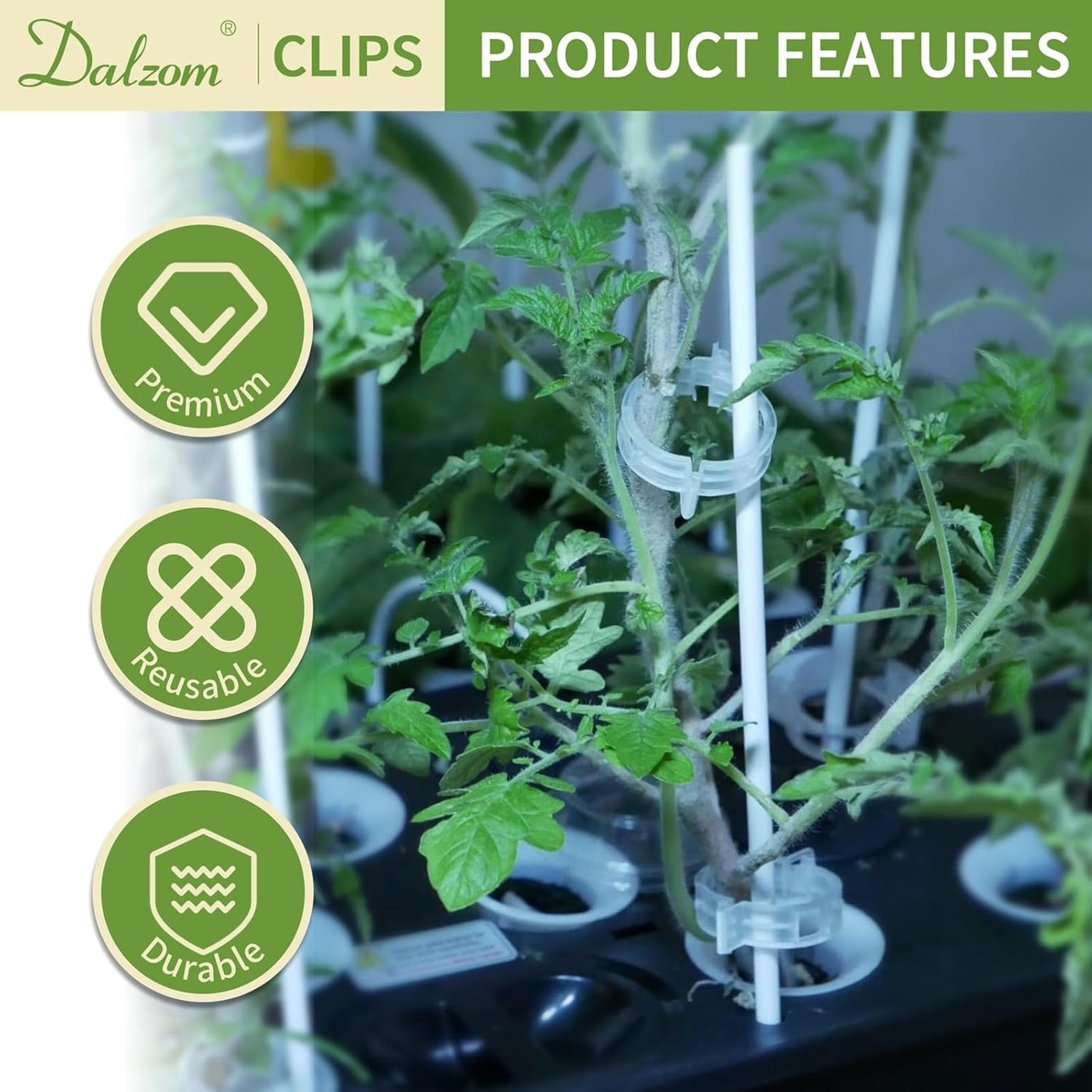 Tomato Clips, Plastic Trellis Clips