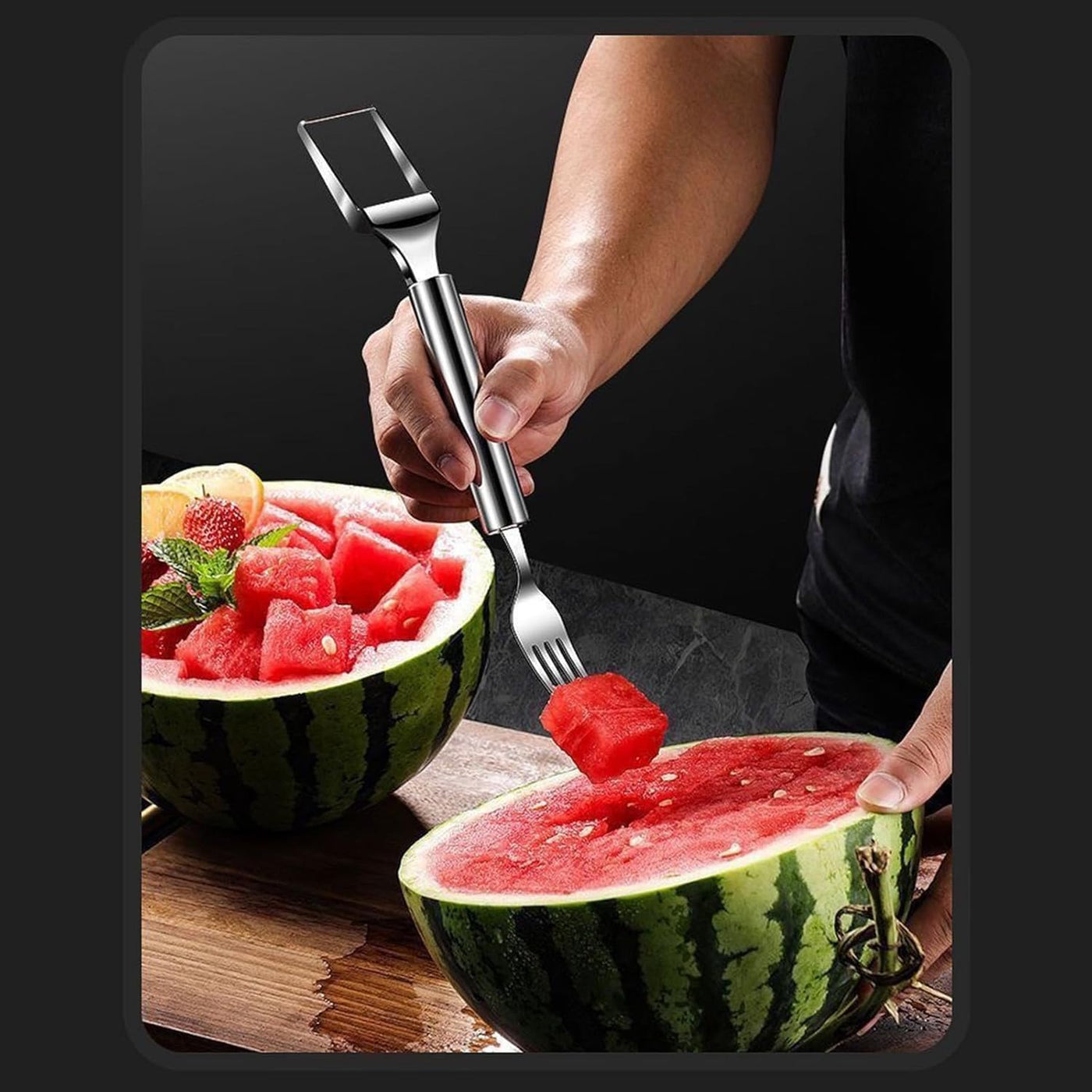 2-in-1 Stainless Steel Watermelon Fork Slicer