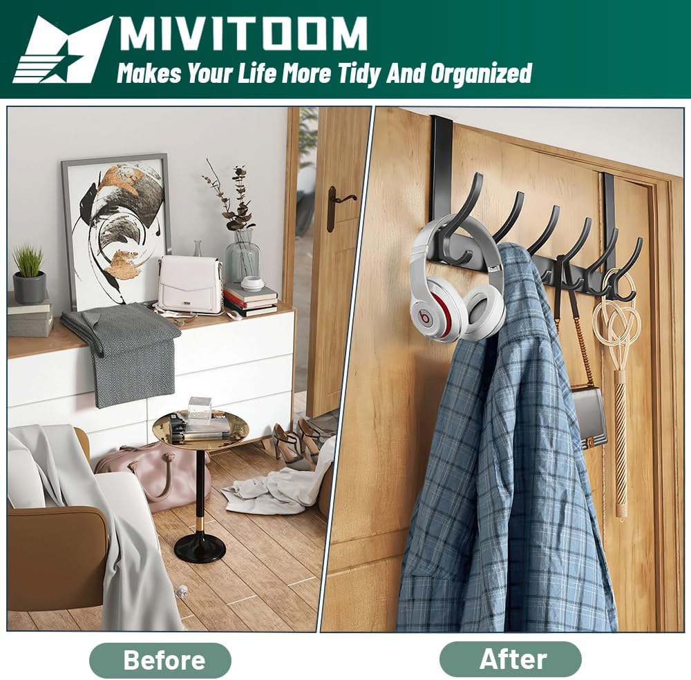 Over Door Hanger with 6 Hooks