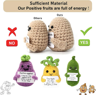 Crochet Positive Fruit,5 Pcs Funny Positive Fruit