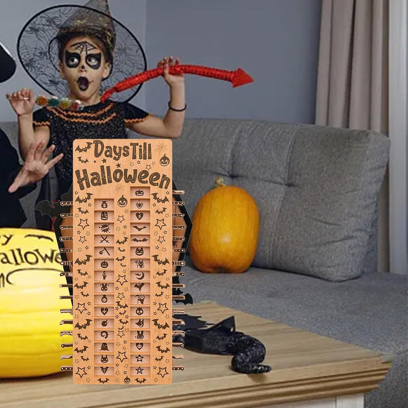 Halloween Enchantment Wooden Countdown Calendar