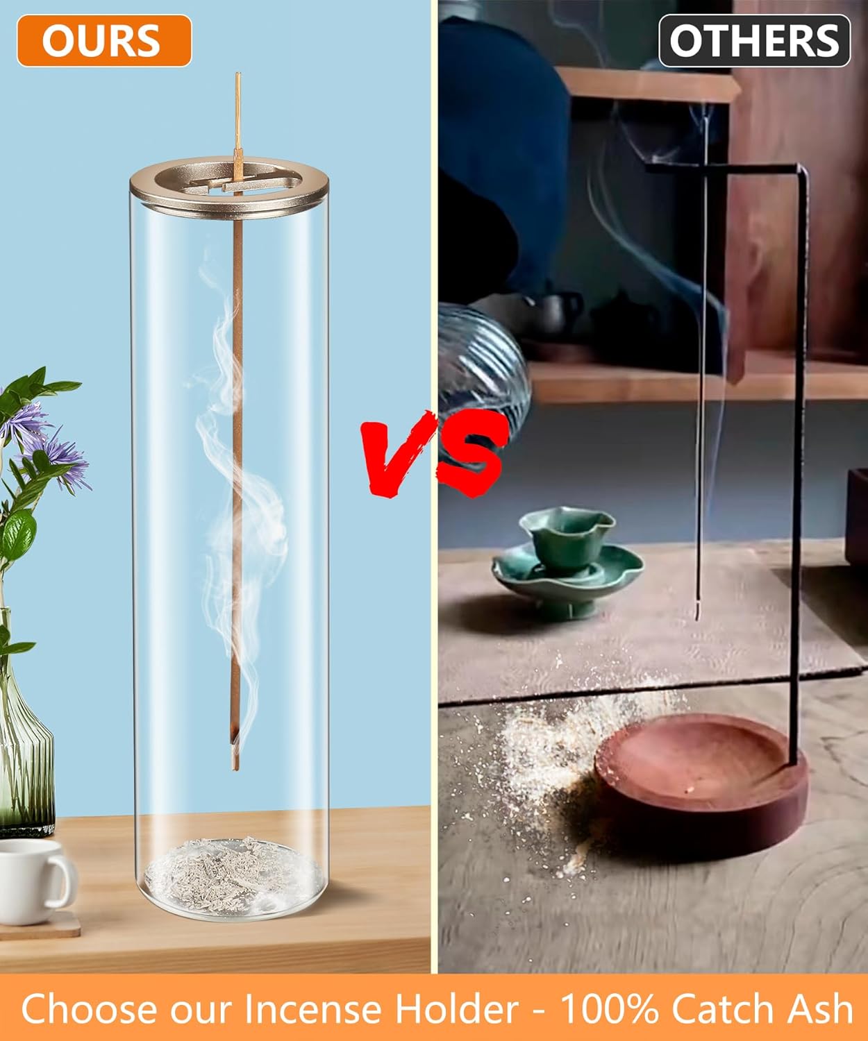 Incense Holder for Sticks [Anti-Ash Flying]