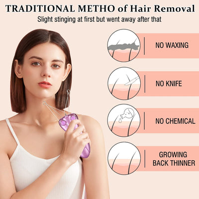 Professional Threading Epilator with LED Precision Light