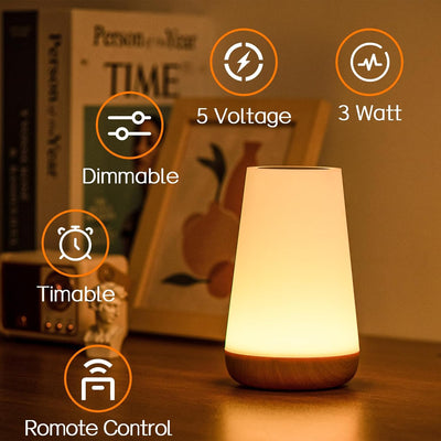Night Light, LED Touch Bedside Table Lamp, 13 RGB Colours Changing